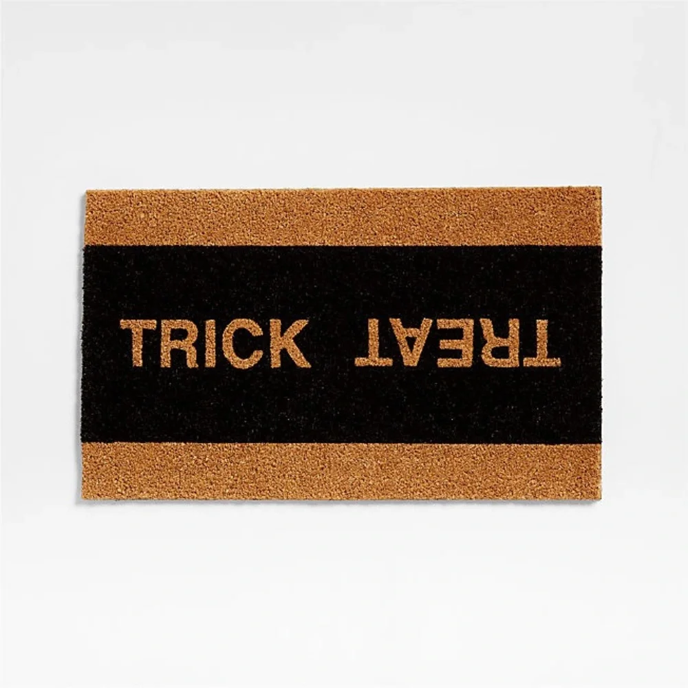 Crate and Barrel trick or treat door mat